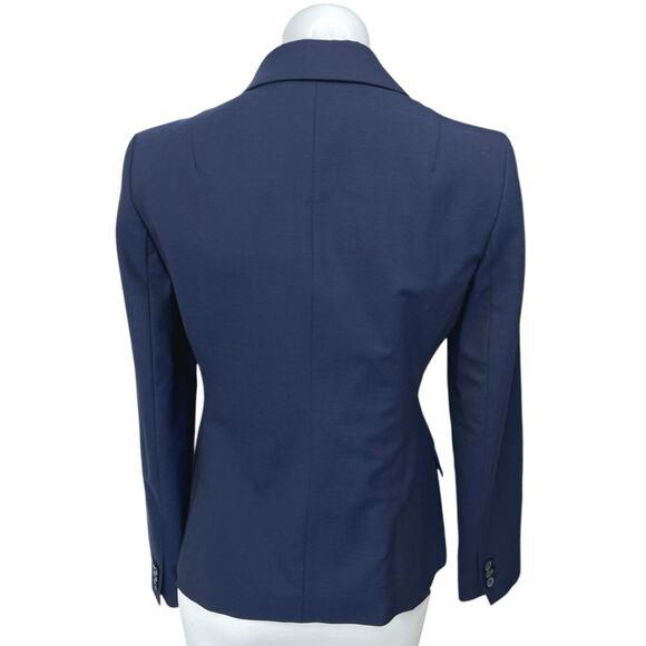 Banana Republic Blue Wool Long Sleeve Notch Collar Button Blazer Coat Jacket 4 - Picture 2 of 5